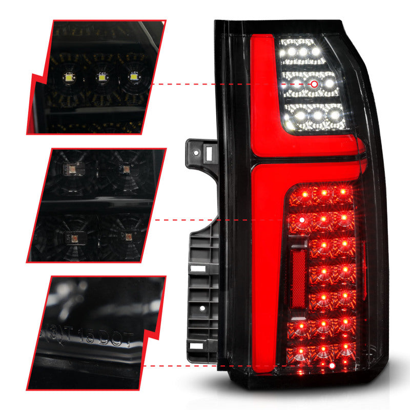 ANZO 311468 FITS 15-20 Chevrolet Tahoe Sequential LED Tube Taillights Black