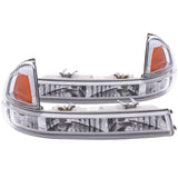 ANZO 511044 FITS: 1997-2004 Dodge Dakota Euro Parking Lights Chrome w/ Amber Reflector