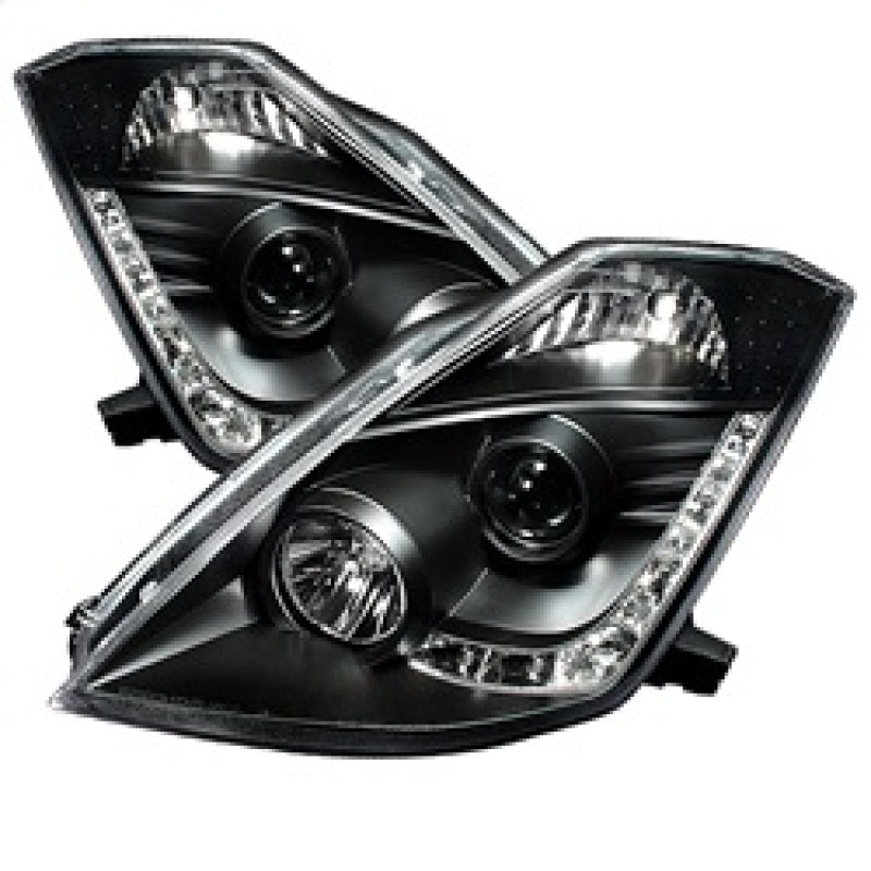 SPYDER 5032225 - Spyder Nissan 350Z 03-05 Projector Headlights Xenon DRL Blk High H1 Lw D2R PRO-YD-N350Z02-HID-DRL-BK