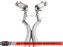 Load image into Gallery viewer, AWE Tuning 3020-42068 FITS 16-19 Chevy Camaro SS Non-Res Cat-Back Exhaust -Touring Edition (Quad Chrome Silver Tips)