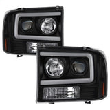 SPYDER 5084491 FITS 5084491 - Spyder 99-04 Ford F250 Super Duty Projector HeadlightsLight BarBlack PRO-YD-FF25099V2-LB-BK