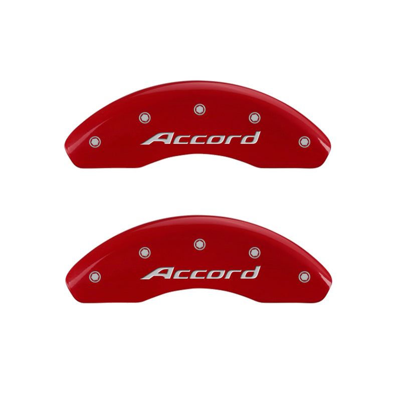 MGP 20207SACCRD - 4 Caliper Covers Engraved Front Accord Engraved Rear Accord Red finish silver ch