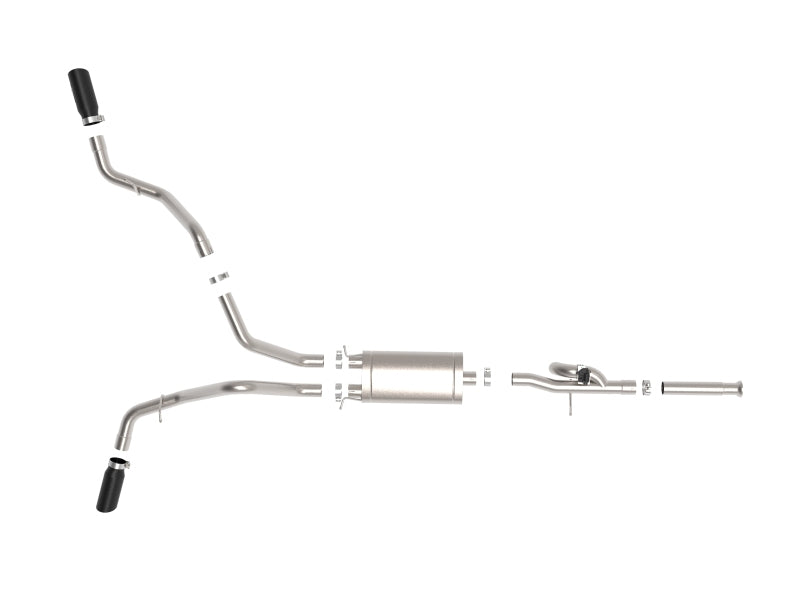 aFe 49-34131-B FITS Gemini XV 3in 304 SS Cat-Back Exhaust 09-18 GM Trucks V6-4.3/V8-4.8/5.3L w/ Black Tips