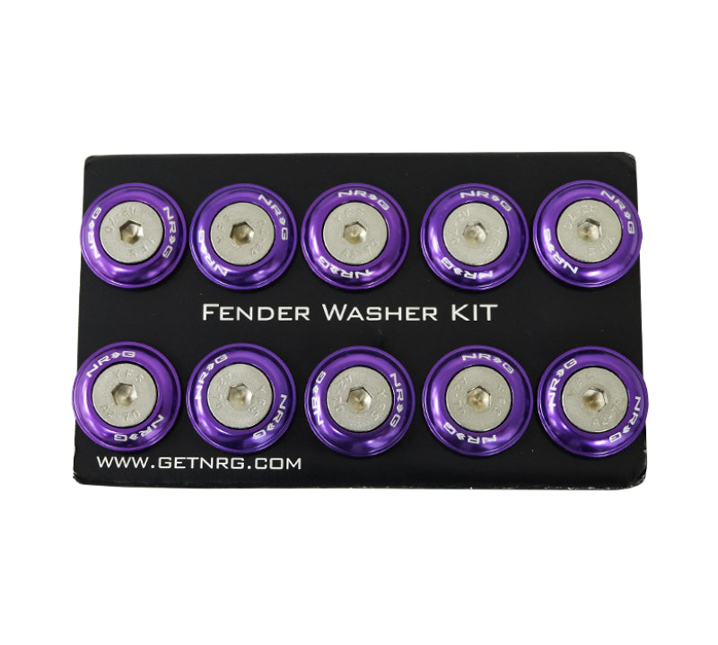 NRG FW-100PP - Fender Washer Kit w/Rivets For Plastic (Purple) Set of 10