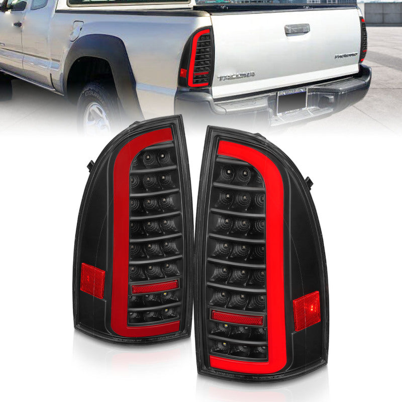 ANZO 311427 -  FITS: 05-15 Toyota Tacoma Full LED Tail Lights w/Light Bar Sequential Black Housing Clear Lens
