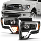 ANZO 111469 FITS: 2009-2013 Ford F-150 Projector Light Bar G4 Switchback H.L.Black Amber