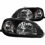 ANZO 121070 FITS: 1999-2000 Honda Civic Crystal Headlights Black