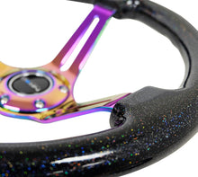 Load image into Gallery viewer, NRG RST-018BSB-MC - Reinforced Steering Wheel (350mm / 3in. Deep) Blk Multi Color Flake w/ Neochrome Center Mark