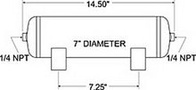 Load image into Gallery viewer, Firestone 9126 - Air Tank 2 Gallon 7in. x 14.5in. (2) 1/4in. NPT Ports 150 PSI MaxBlack (WR1760)