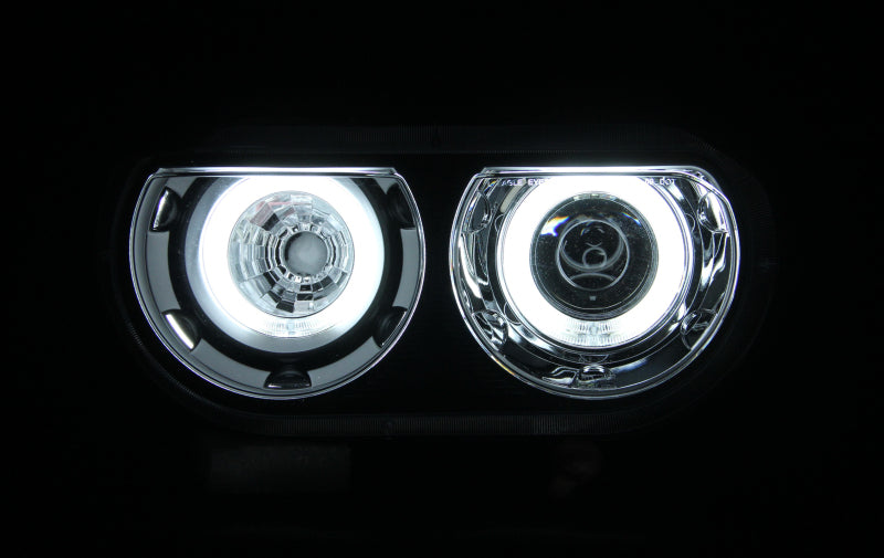 ANZO - [product_sku] - ANZO 2008-2014 Dodge Challenger Projector Headlights w/ Halo Black (CCFL) - Fastmodz