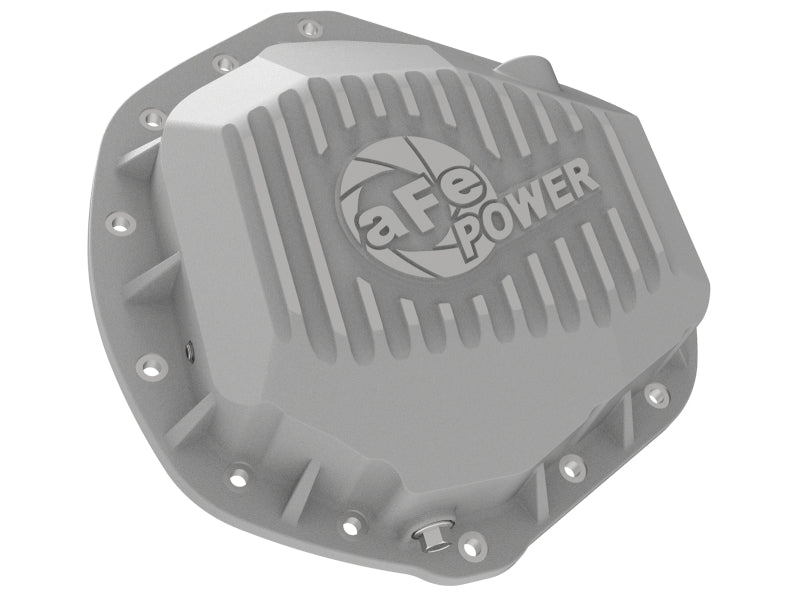 aFe Street Series Rear Differential Cover Raw w/ Machined Fins 01-18 GM Diesel Trucks V8-6.6L (td)