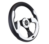 NRG RST-001WT - Reinforced Steering Wheel (320mm) Blk w/White Trim & 4mm 3-Spoke