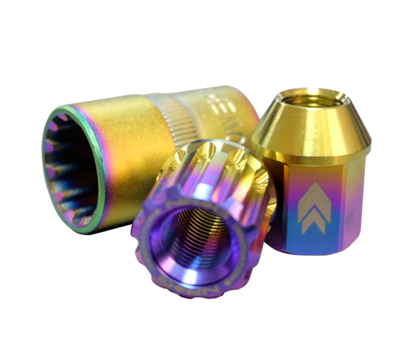 NRG LN-T200MC-21 FITS 200 Series M12 X 1.5 Titanium Lug Nut Set21 Pc w/Lock Key SocketNeochrome
