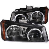 ANZO 111212 FITS: 2003-2006 Chevrolet Silverado 1500 Crystal Headlights w/ Halo Black