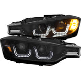 ANZO 121506 FITS: 2012-2015 BMW 3 Series Projector Headlights w/ U-Bar Black (HID Compatible)