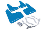 Rally Armor MF27-UR-NBL/WH FITS: 12-18 Ford Focus SE/ST/RS UR Nitrous Blue Mud Flaps w/ White Logo