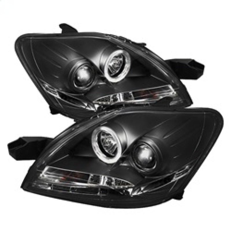 SPYDER 5038944 - Spyder Toyota Yaris 07-11 4Dr Projector Headlights LED Halo DRL Blk PRO-YD-TYA074D-DRL-BK