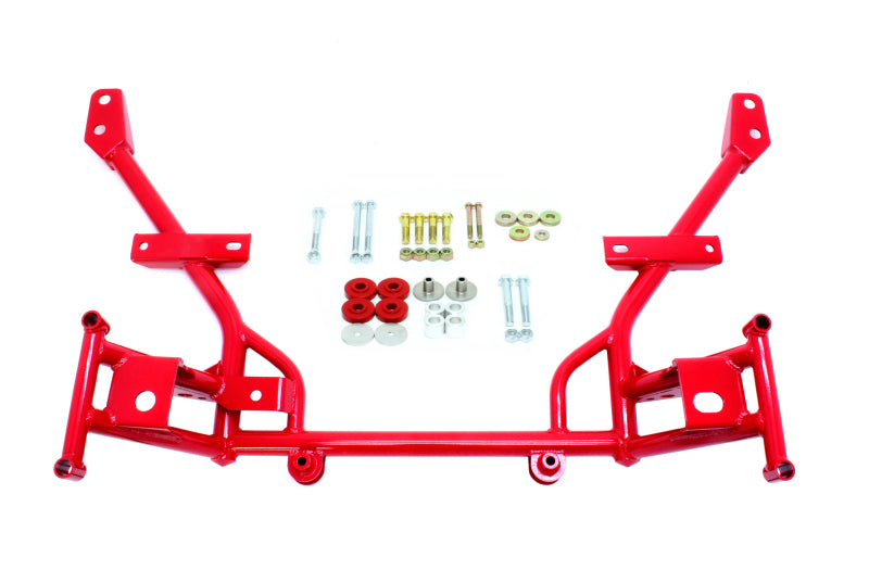 BMR Suspension KM020R - BMR 05-14 S197 Mustang K-Member w/ 1/2in Lowered Motor Mounts and STD. Rack Mounts Red