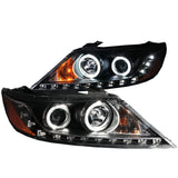 ANZO 111248 FITS: 2011-2013 Kia Sorento Projector Headlights w/ Halo Black (CCFL)