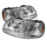 SPYDER 5070326 FITS 5070326 - Xtune Ford F150 97-03 / Expedition 97-02 Crystal Headlights w/Corner Chrome HD-JH-FF15097-SET-AM-C