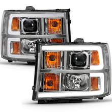 Load image into Gallery viewer, ANZO 111483 -  FITS: 2007-2013 Gmc Sierra 1500 Projector Headlight Plank Style Chrome w/ Clear Lens Amber