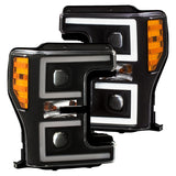 ANZO 111388 FITS: LED Headlights 17-18 Ford F-250 Super Duty Plank-Style L.E.D. Headlight Black (Pair)