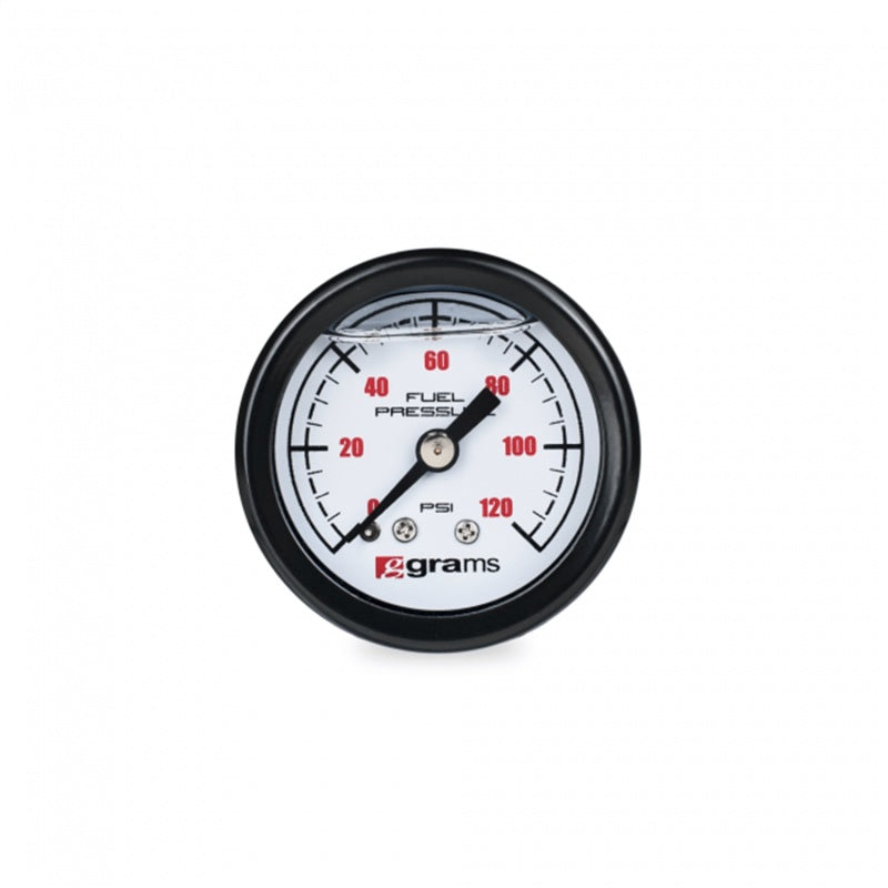 Grams Performance G2-99-1200W - Universal 0-120 PSI Fuel Pressure Guage White Face