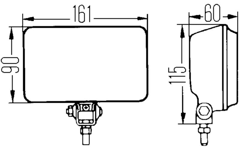 Hella 5860601 FITS 450 H3 12V SAE/ECE Fog Lamp Kit ClearRectangle (Includes 2 Lamps)