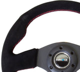 NRG RST-012S-RS - Reinforced Steering Wheel (320mm) Suede w/Red Stitch