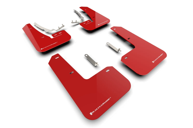 Rally Armor MF80-UR-RD/WH FITS: 2022 MK8 Volkswagen Golf GTI/R Red UR Mud Flap w/ White Logo