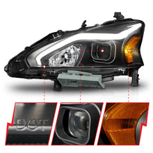 Load image into Gallery viewer, ANZO 121569 FITS 121569 FITS 13-15 Nissan Altima (w/o Factory HID Bulbs) Projector Headlightsw/ Light Bar Black Housing