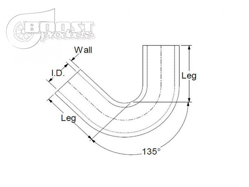 BOOST Products Silicone Elbow 135 Degrees, 1- 1/4" ID, Black