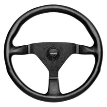 Load image into Gallery viewer, MOMO 3-Spoke Monte Carlo Series Black Leather Steering Wheel with Black Stitch