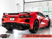 Load image into Gallery viewer, AWE Tuning 3020-43086 FITS 2020 Chevrolet Corvette (C8) Track Edition Exhaust - Quad Diamond Black Tips