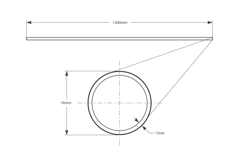 Seibon CFTUBE16 - Carbon Fiber Tube 47in x .63in