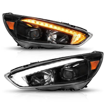 Load image into Gallery viewer, ANZO 121564 FITS 15-18 Ford Focus Projector Headlightsw/ Light Bar Switchback Black Housing