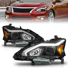 Load image into Gallery viewer, ANZO 121569 FITS 121569 FITS 13-15 Nissan Altima (w/o Factory HID Bulbs) Projector Headlightsw/ Light Bar Black Housing
