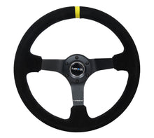 Load image into Gallery viewer, NRG RST-036MB-S-Y - Reinforced Steering Wheel (350mm / 3in. Deep) Blk Suede/X-Stitch w/5mm Blk Spoke &amp; Yellow CM