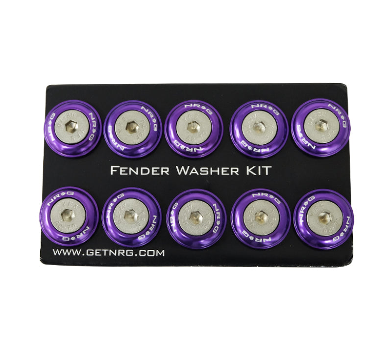 NRG FW-100PP - Fender Washer Kit w/Rivets For Plastic (Purple) Set of 10