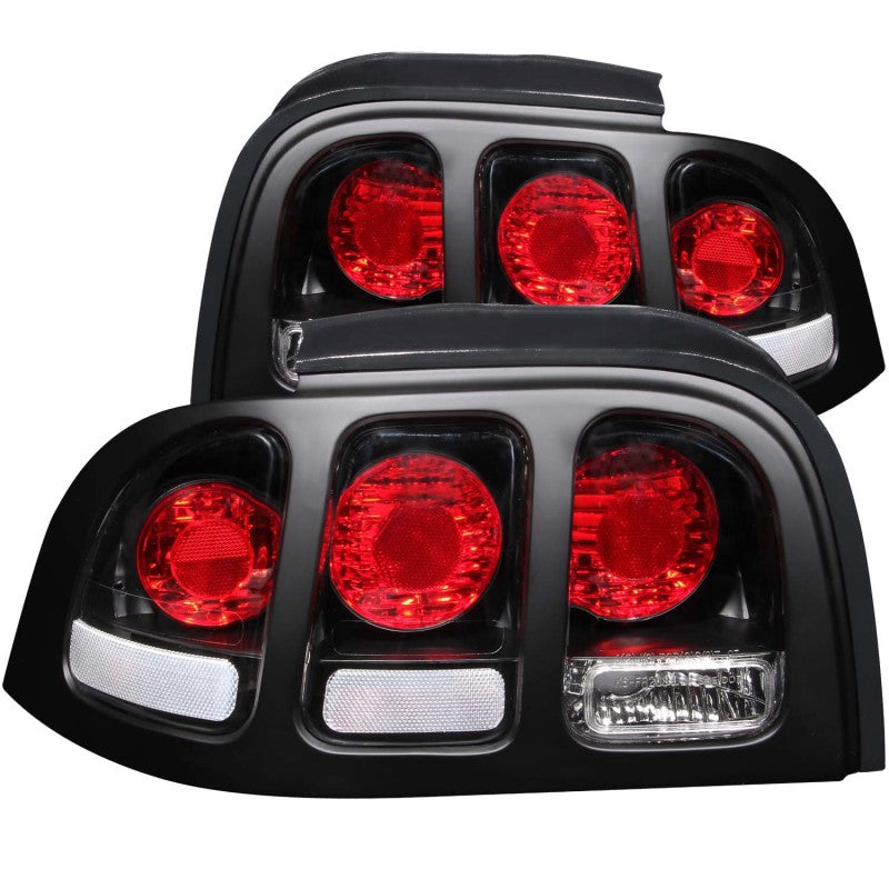 ANZO 221020 FITS: 1994-1998 Ford Mustang Taillights Black