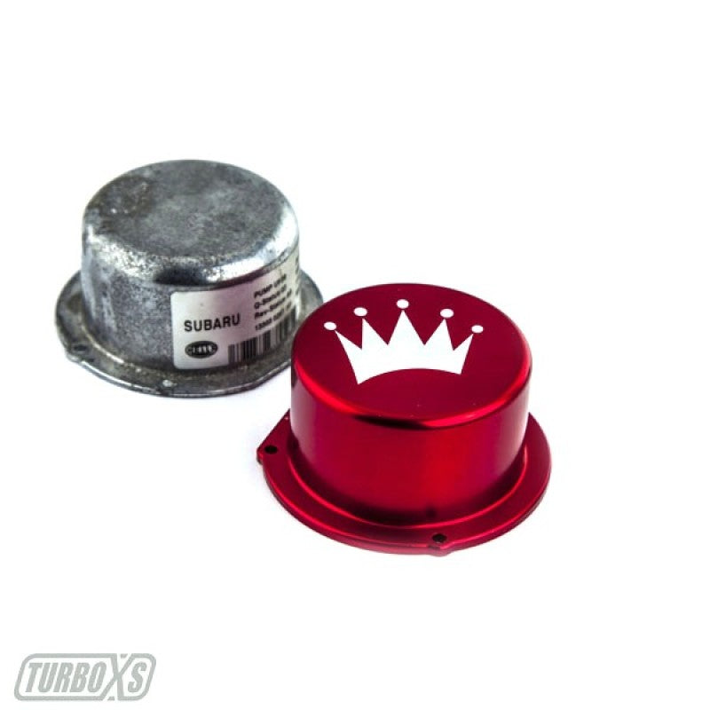 Turbo XS W15-VPC-RED - 15-16 Subaru WRX Billet Aluminum Vacuum Pump Cover Red