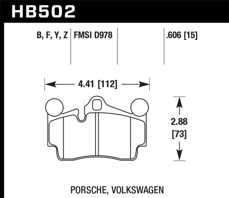 Hawk Porsche / Volkswagen Performance Ceramic Street Rear Brake Pads - free shipping - Fastmodz