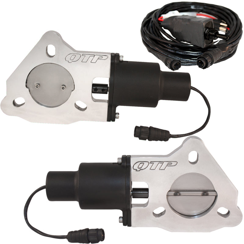 QTP QTEC45 - 2.25in Bolt-On QTEC Dual Electric Cutout Valves Pair