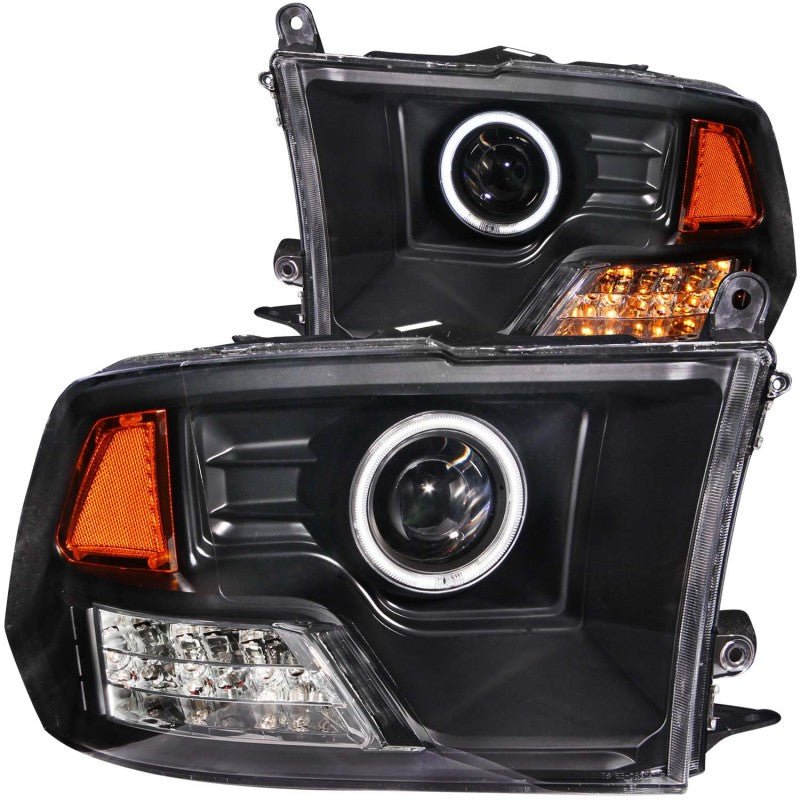 ANZO - [product_sku] - ANZO 2009-2015 Dodge Ram 1500 Projector Headlights w/ Halo Black (CCFL) - Fastmodz