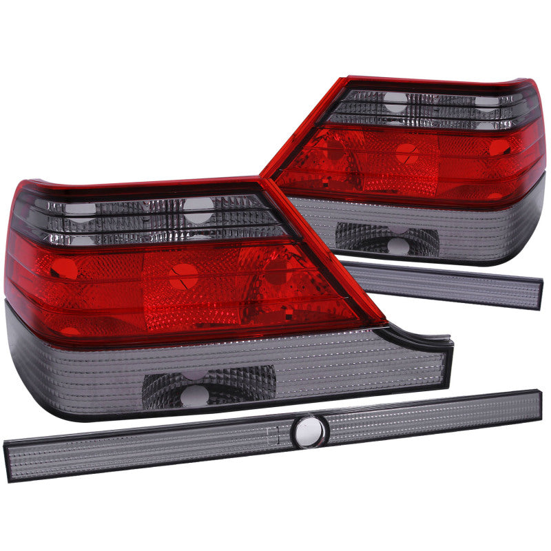 ANZO - [product_sku] - ANZO 1995-1999 Mercedes Benz S Class W140 Taillights Red/Smoke - Fastmodz