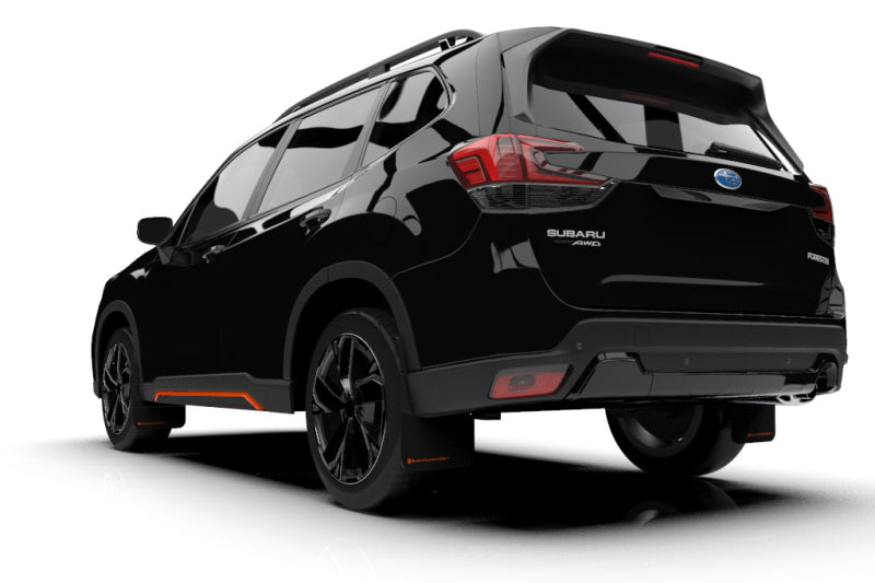 Rally Armor MF52-UR-BLK/OR FITS: 2019 Subaru Forester UR Black Mud Flap w/ Orange Logo