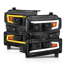 Load image into Gallery viewer, ANZO 111566-L FITS 111566-L FITS 19-22 Chevrolet Silverado 1500 LED Proj HL w/Lgt Bar SwBk Seq. Blk w/In. LightDriver Side ON