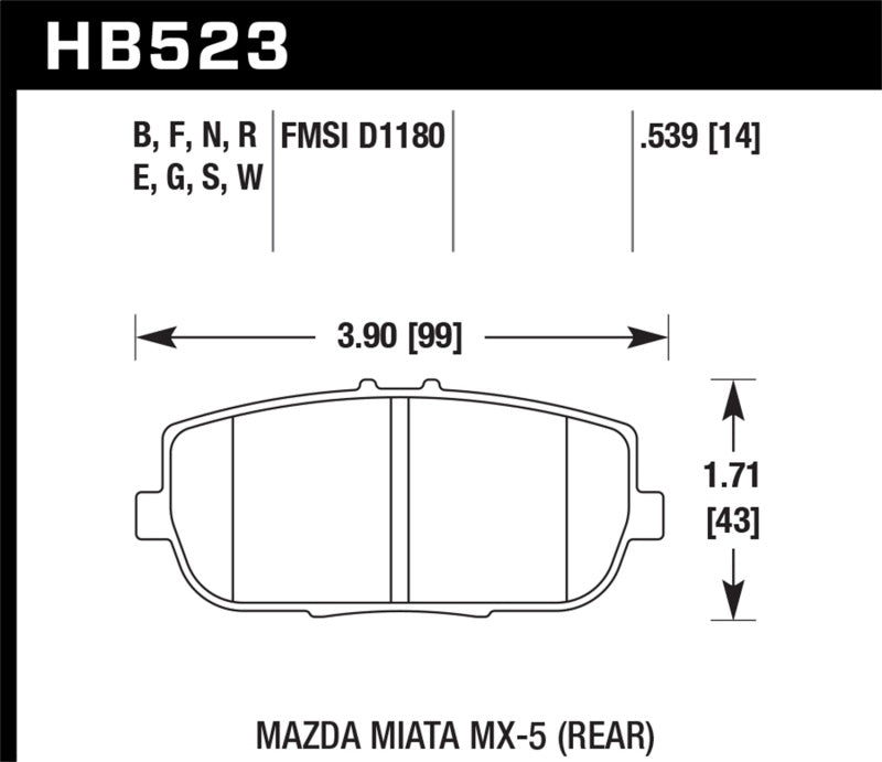 Hawk 06-11 Mazda Miata MX-5 Rear DTC-60 Race Brake Pads - free shipping - Fastmodz