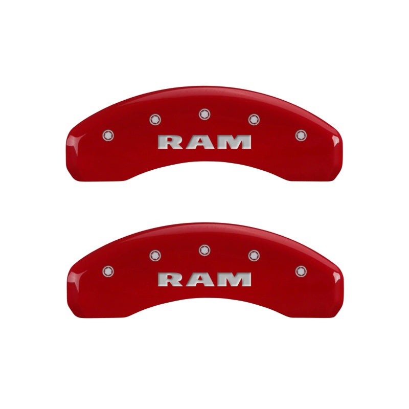 MGP 55001SRAMRD - 4 Caliper Covers Engraved Front & Rear RAM Red finish silver ch