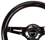 NRG ST-310BK-BK - Classic Wood Grain Steering Wheel (310mm) Black w/Black Chrome 3-Spoke Center